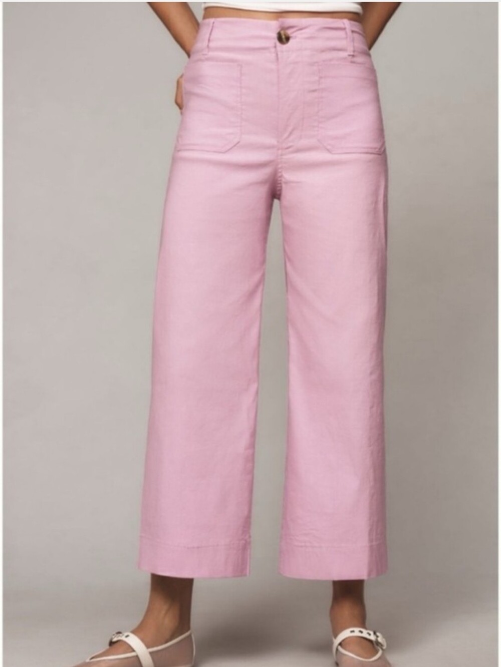Anthropologie Maeve The Colette Magic Fabric Cropped Wide Leg Pants Size 28.